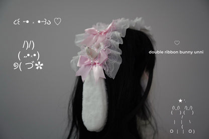 Double ribbon bunny unni Lolita Headband