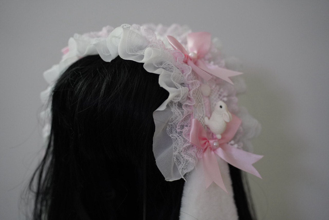 Double ribbon bunny unni Lolita Headband