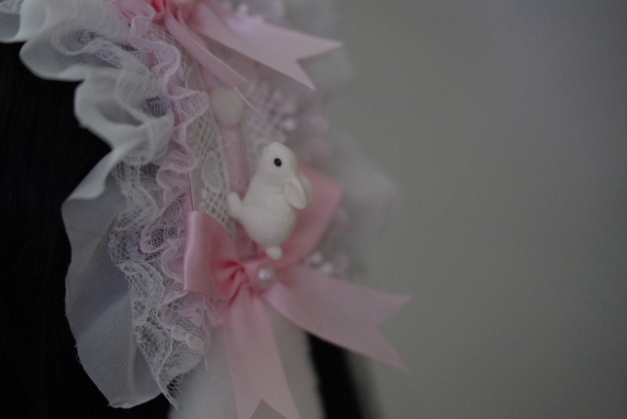Double ribbon bunny unni Lolita Headband