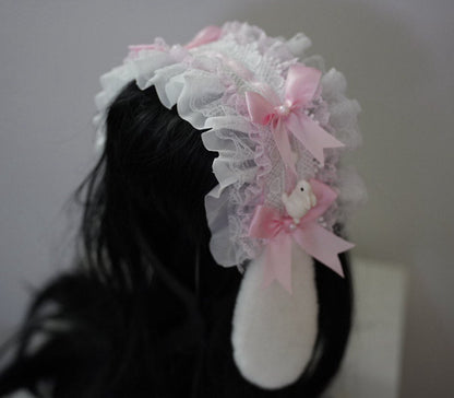 Double ribbon bunny unni Lolita Headband